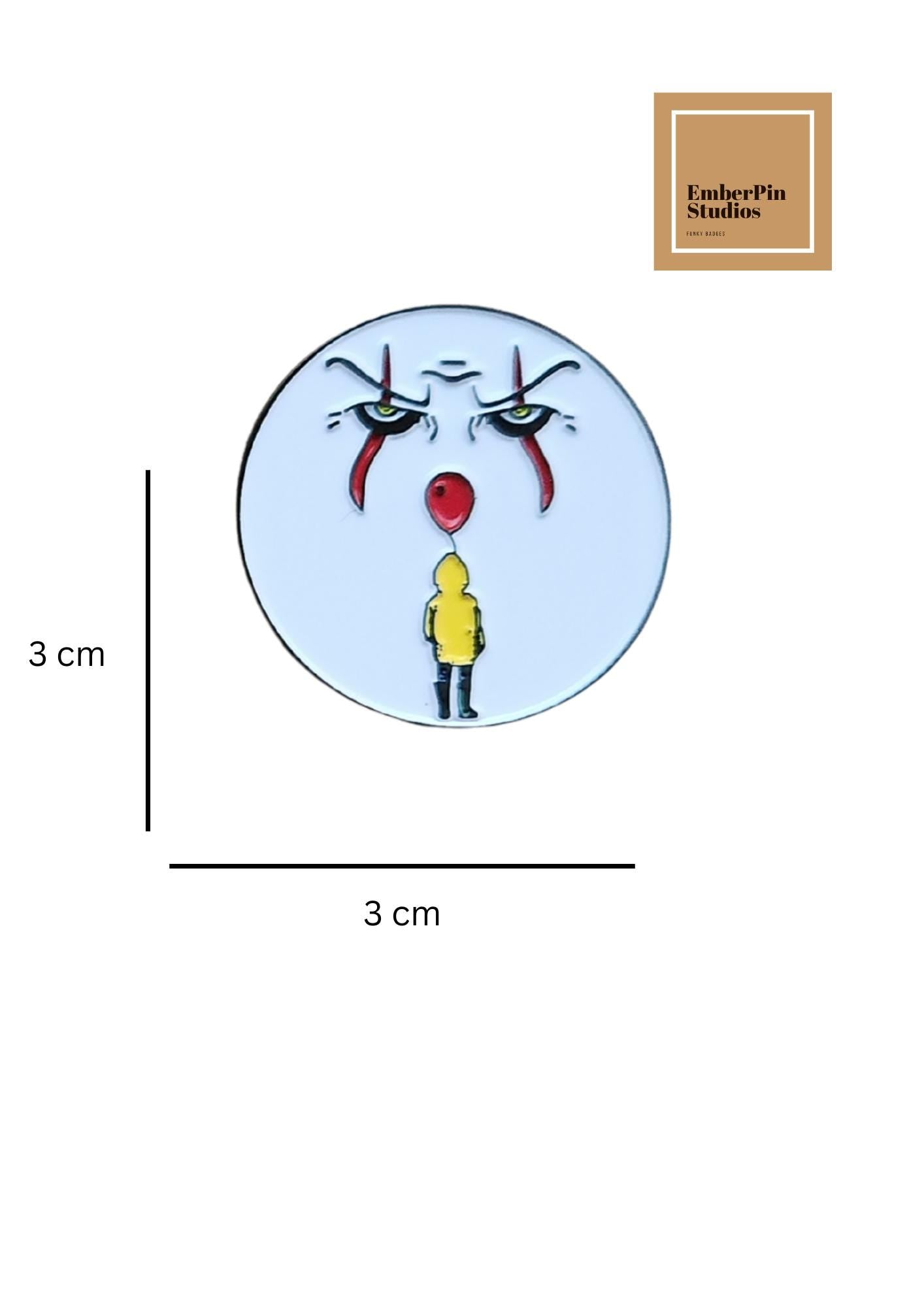 Horror Inspired IT - Welcome To Derry Enamel Pin Set  Creepy Clown, Red Balloon, Paper Boat, Derry Maine Pins Spooky Collectible Lapel Pins