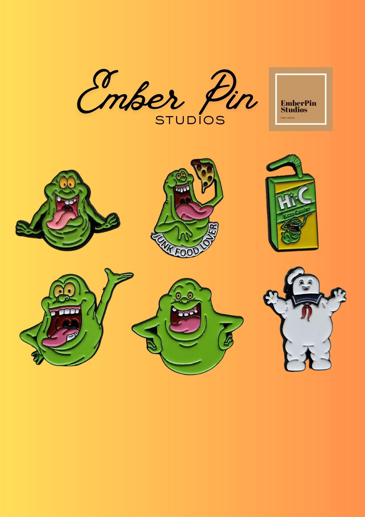Slimer Ghost Enamel Pin Set • Retro 80s Cartoon Collectibles