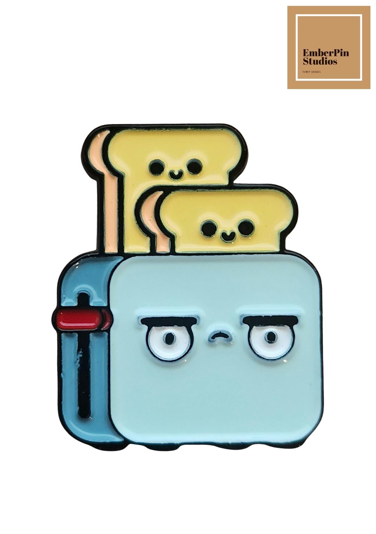 Quirky Food Enamel Pins – Humor, Mental Health, Food & Retro Gaming Backpack, Jacket, Bag Accessories