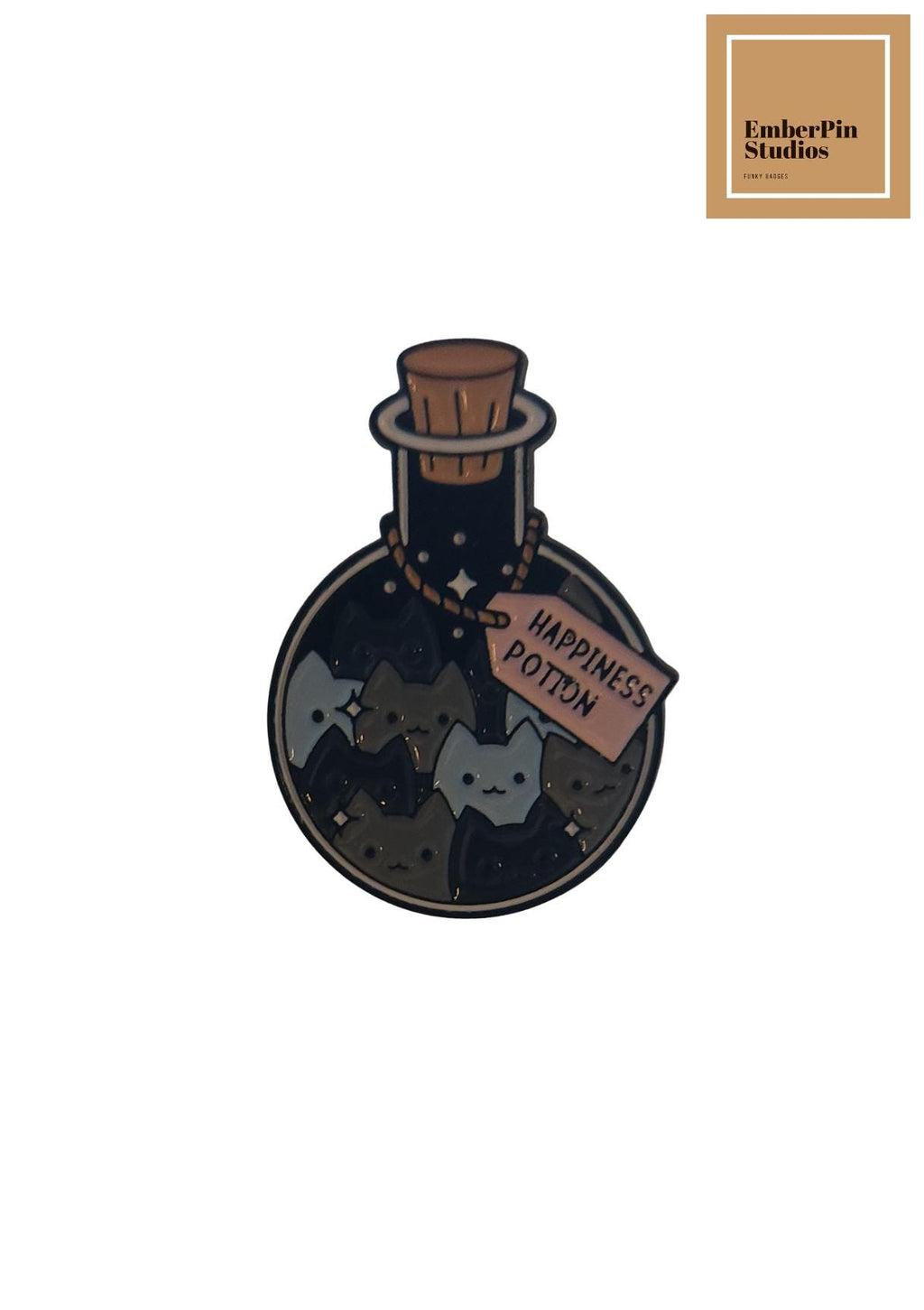 Black Cat Enamel Pin Set Cute & Spooky Pins, Goth Accessories, Potion Bottle Pin, Funny Quotes, Aesthetic Lapel Pins, Gift for Cat Lovers