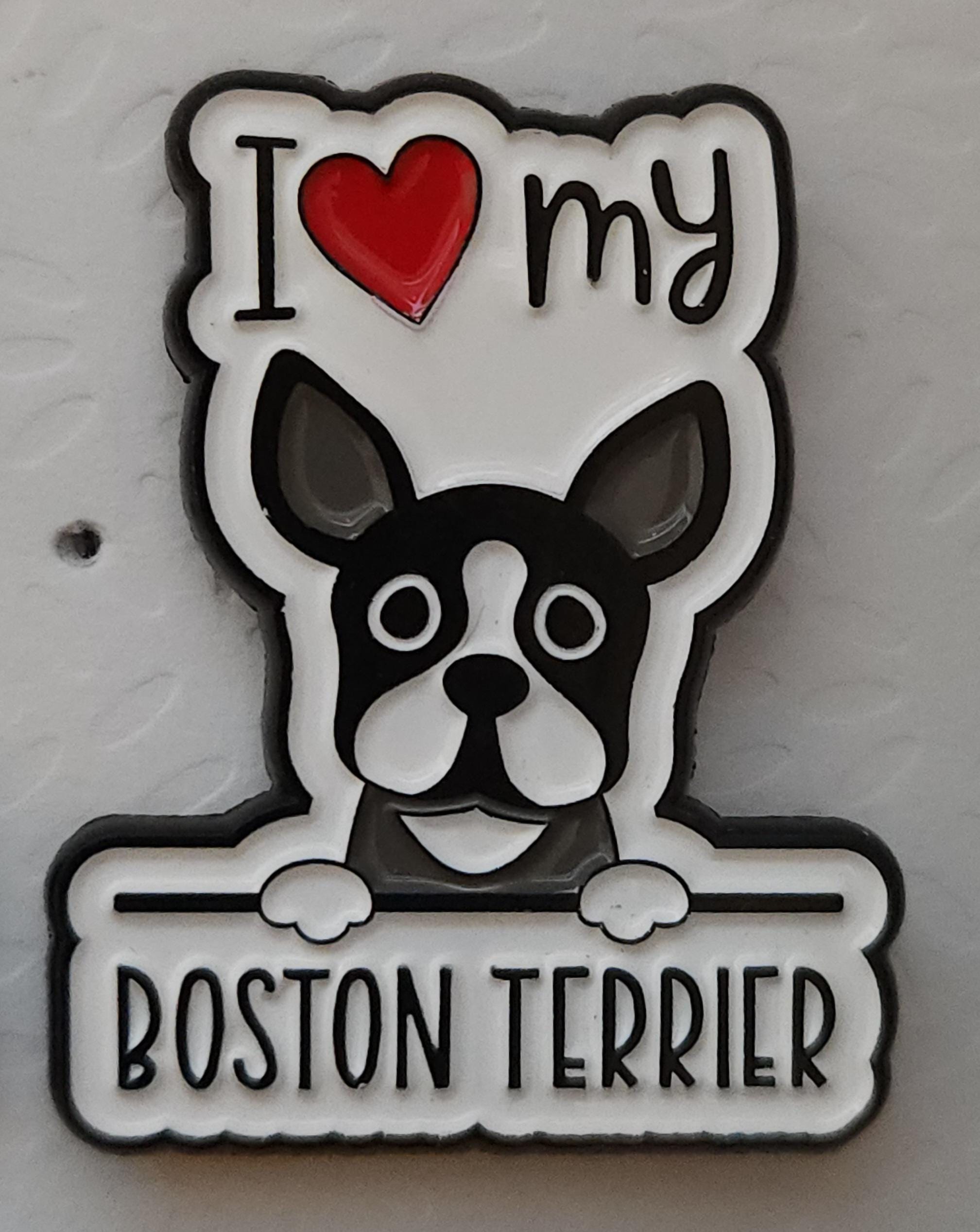 I Love My Dog Pin Badges Cartoon Breed Pins Pit Bull Westie Labradoodle Chihuahua Boston Terrier Rescue Boxer Beagle Husky French Bulldog