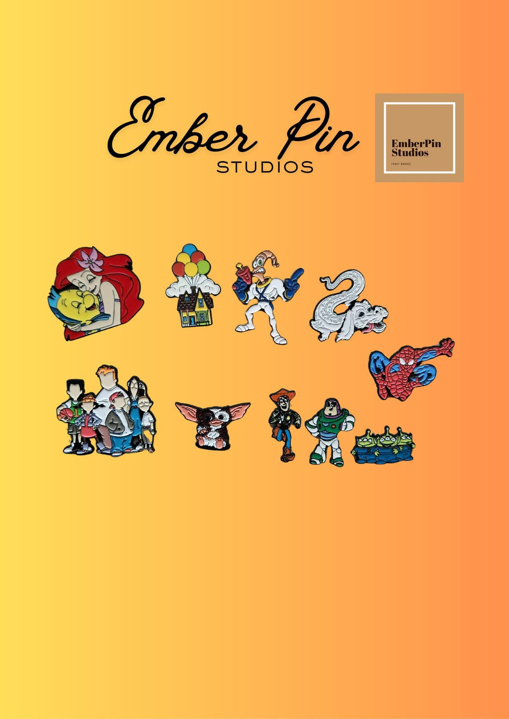 Pop Culture Inspired Enamel Pins Cute Collectible Fan Art Pins Cartoon & Movie Inspired Pin Set Geek Gift Backpack Jacket Accessories