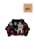 Horror Enamel Pin Set – VHS Tape Stack 1982 Poltergeist Carol Anne Ouija Board Monster Faces Pac Man Thing The Addams Family