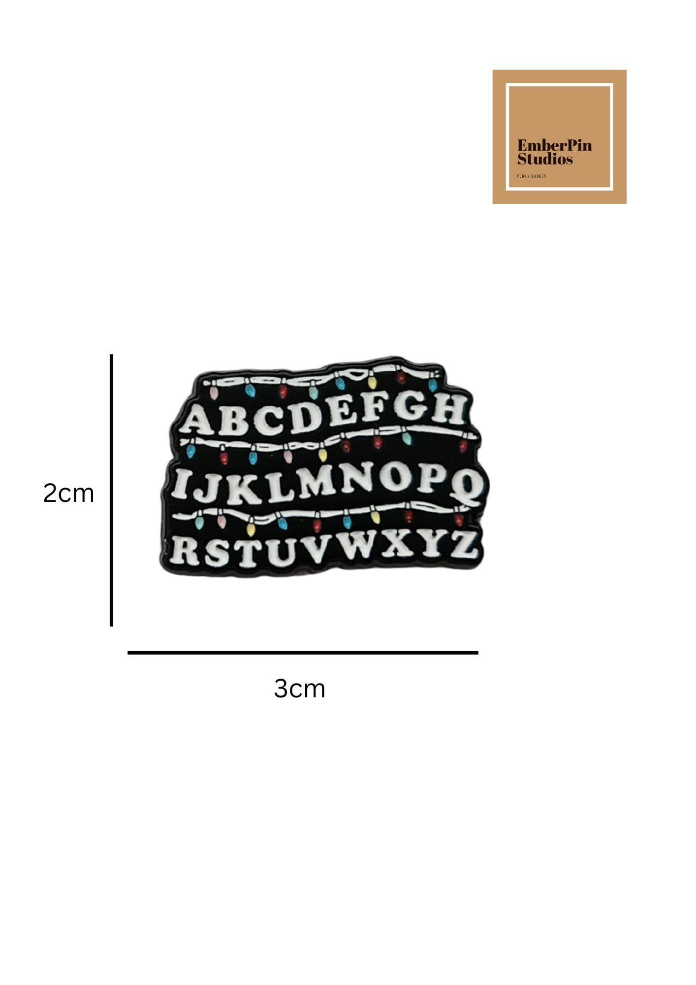 Strange Horror Enamel Pin Duo – Monster Demo gorgon & Joyces Living room Alphabet Wall