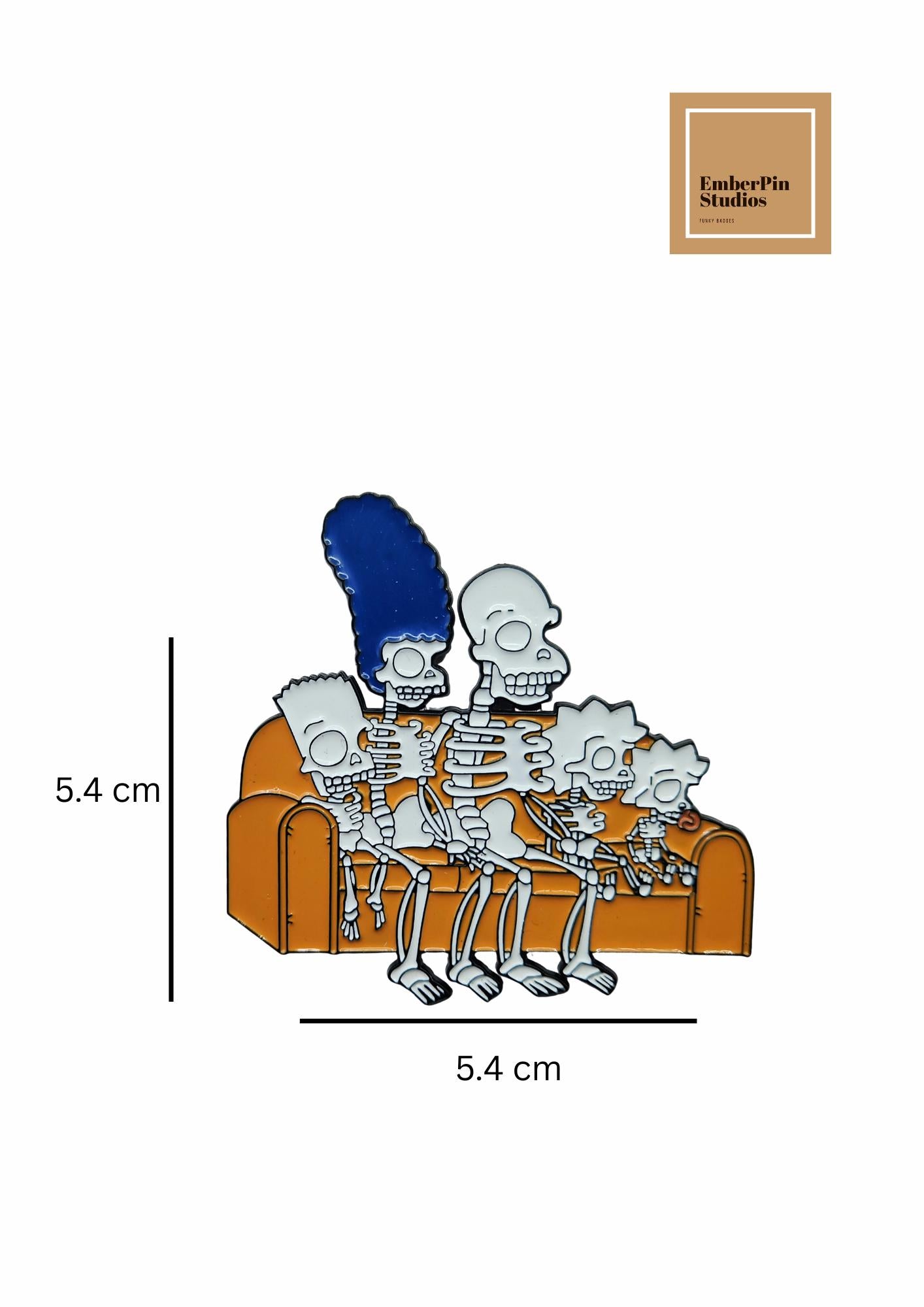 Cartoon Parody Inspired Simpson’s Enamel Pins | Couch Gag Skeleton Pin | Donut Mascot Pin | Funny TV-Inspired Collectible Pins