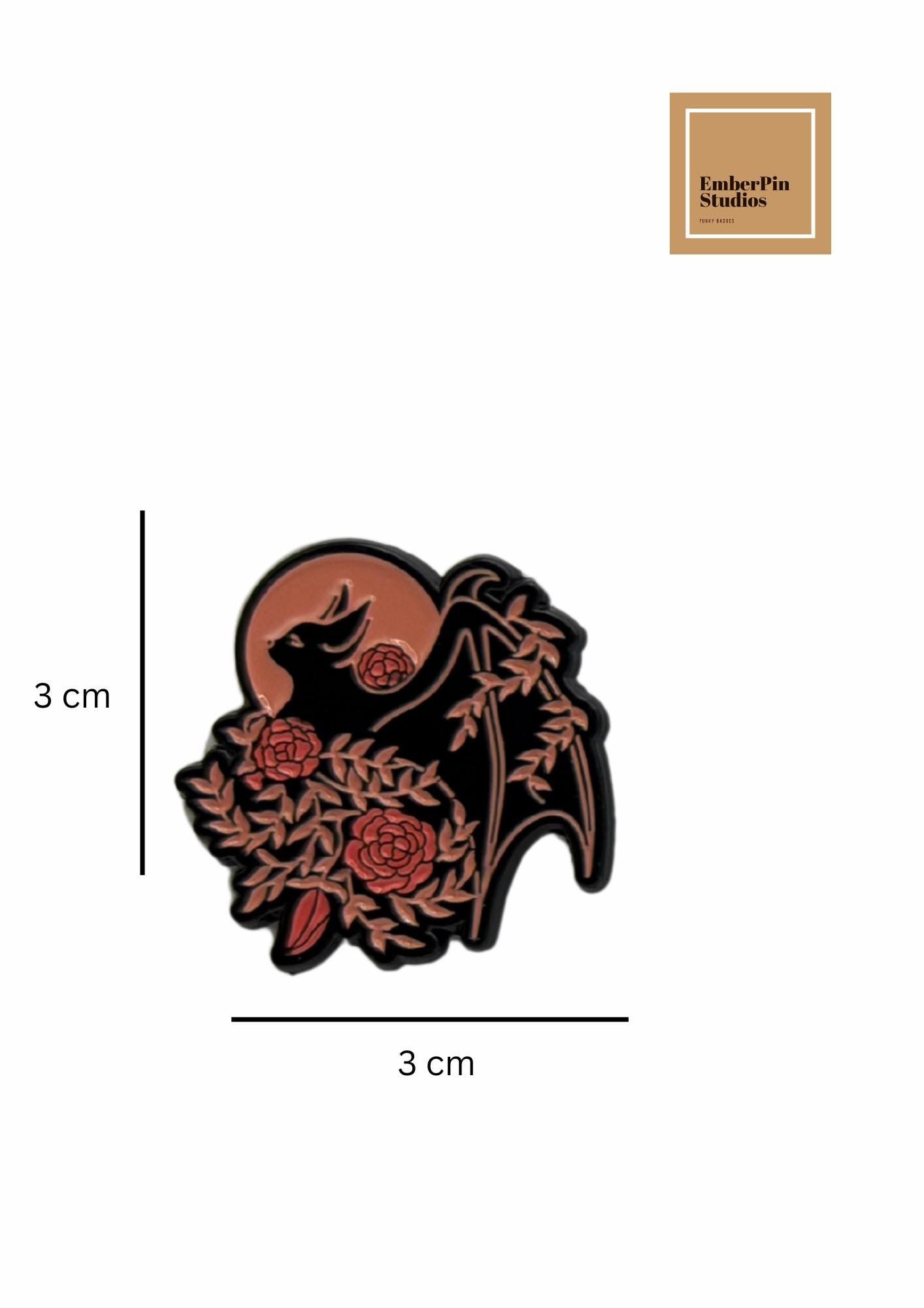 Witchy Gothic Cats Bats And Halloween Charm, Stained Glass Style Artwork Enchanted Decor Motifs Hard Enamel Lapel Pins