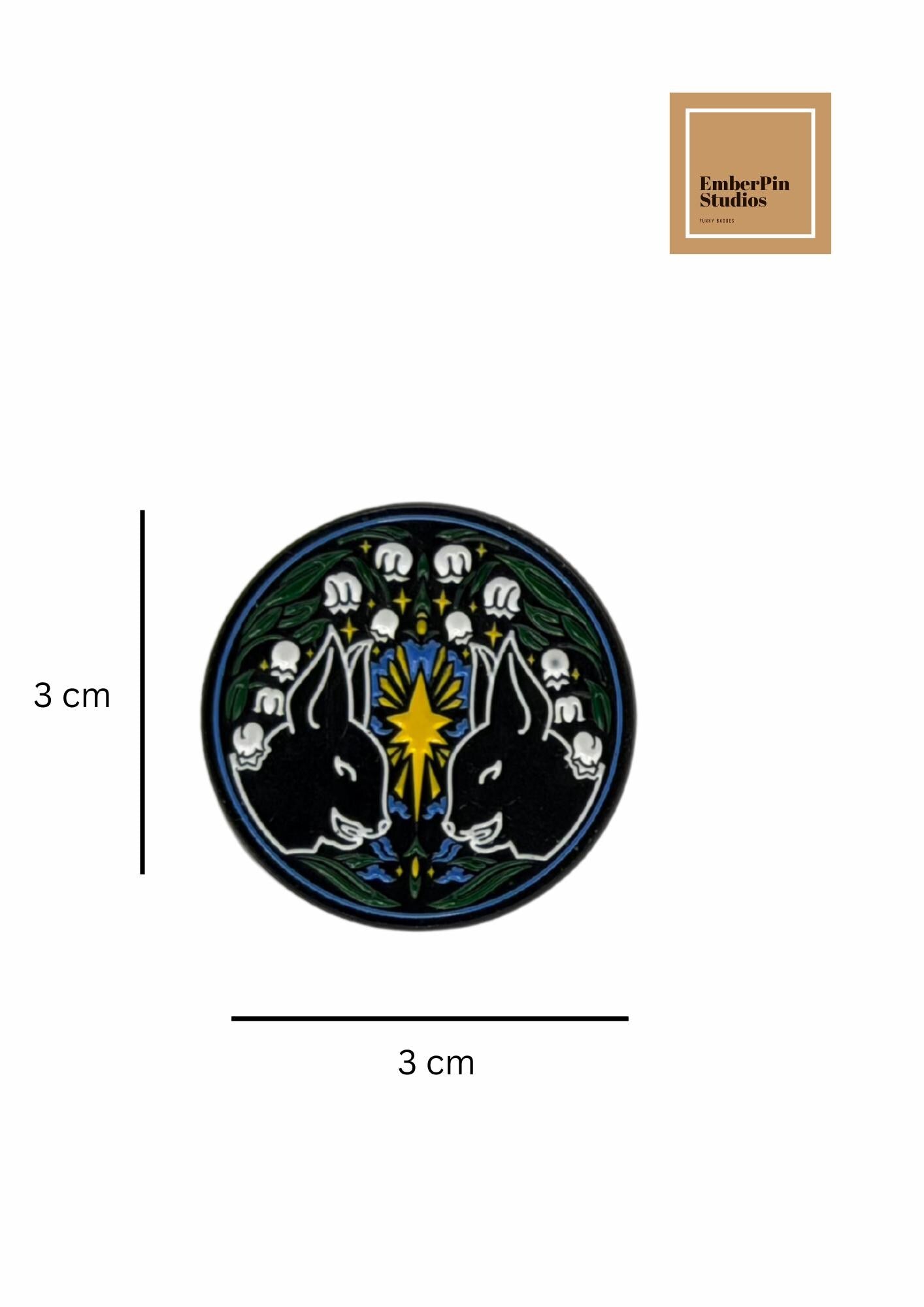 Witchy Gothic Cats Bats And Halloween Charm, Stained Glass Style Artwork Enchanted Decor Motifs Hard Enamel Lapel Pins