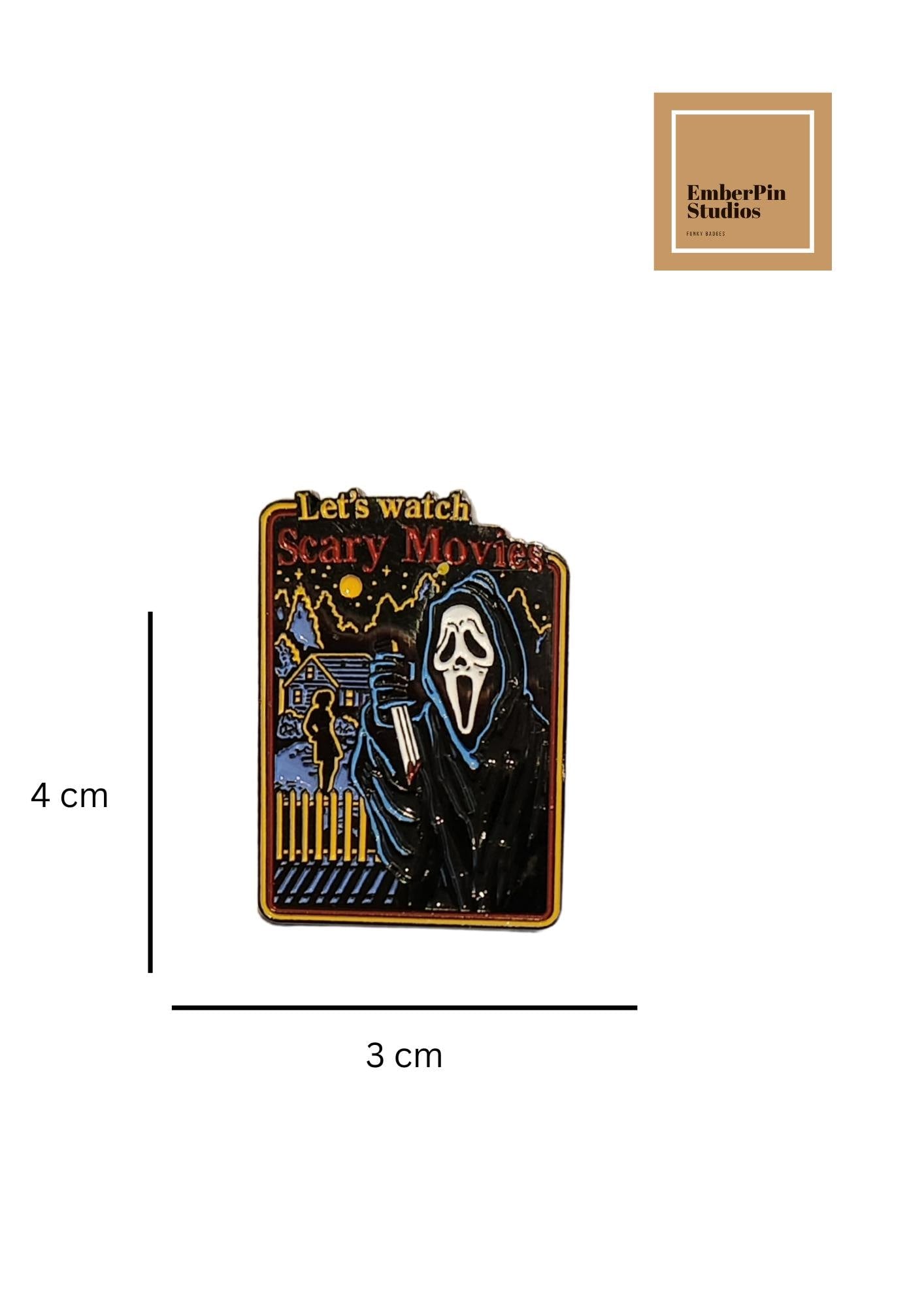 Retro Horror Enamel Pins Spooky Nostalgia VHS Style Art Hard Enamel Lapel Pins Cthulhu Scream X Files Retro Horror Nostalgic Pop Culture