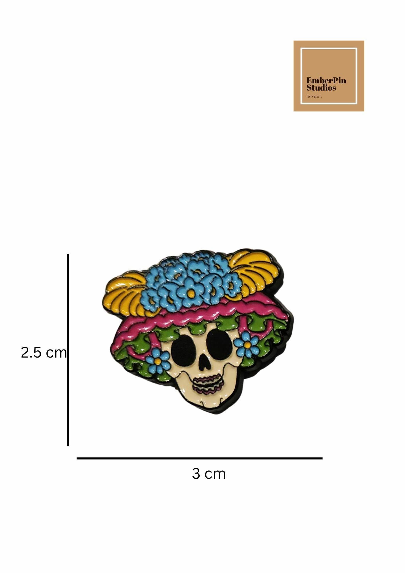 The Day of the Dead Día de Muertos Enamel Pins Collection – Colourful Sugar Skull Pins Set