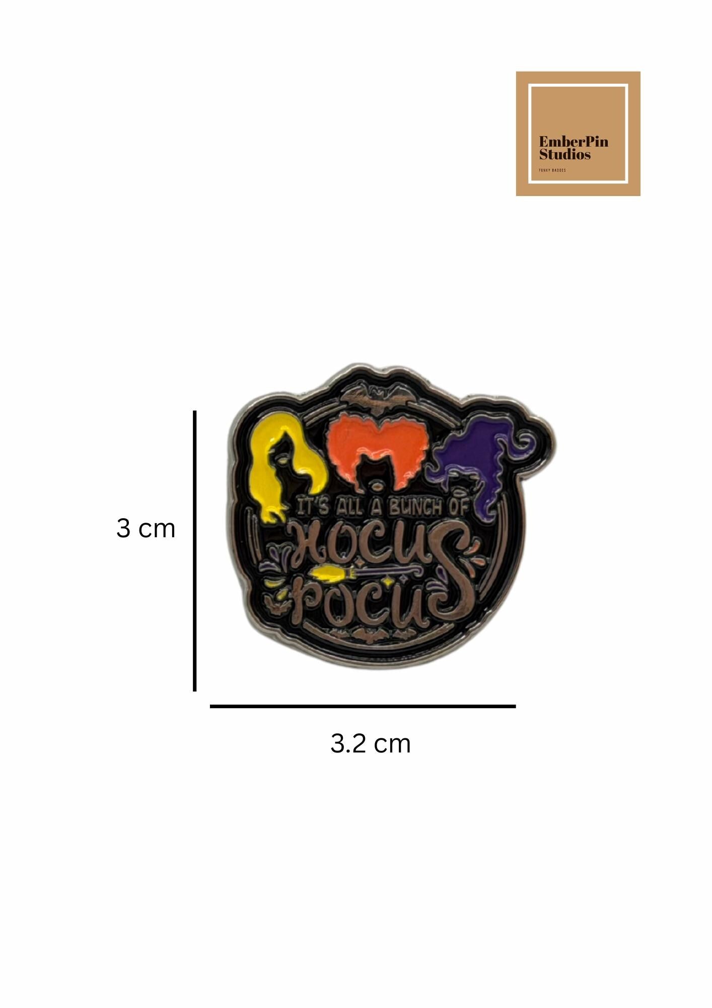 Witchy Gothic Cats Bats And Halloween Charm, Stained Glass Style Artwork Enchanted Decor Motifs Hard Enamel Lapel Pins