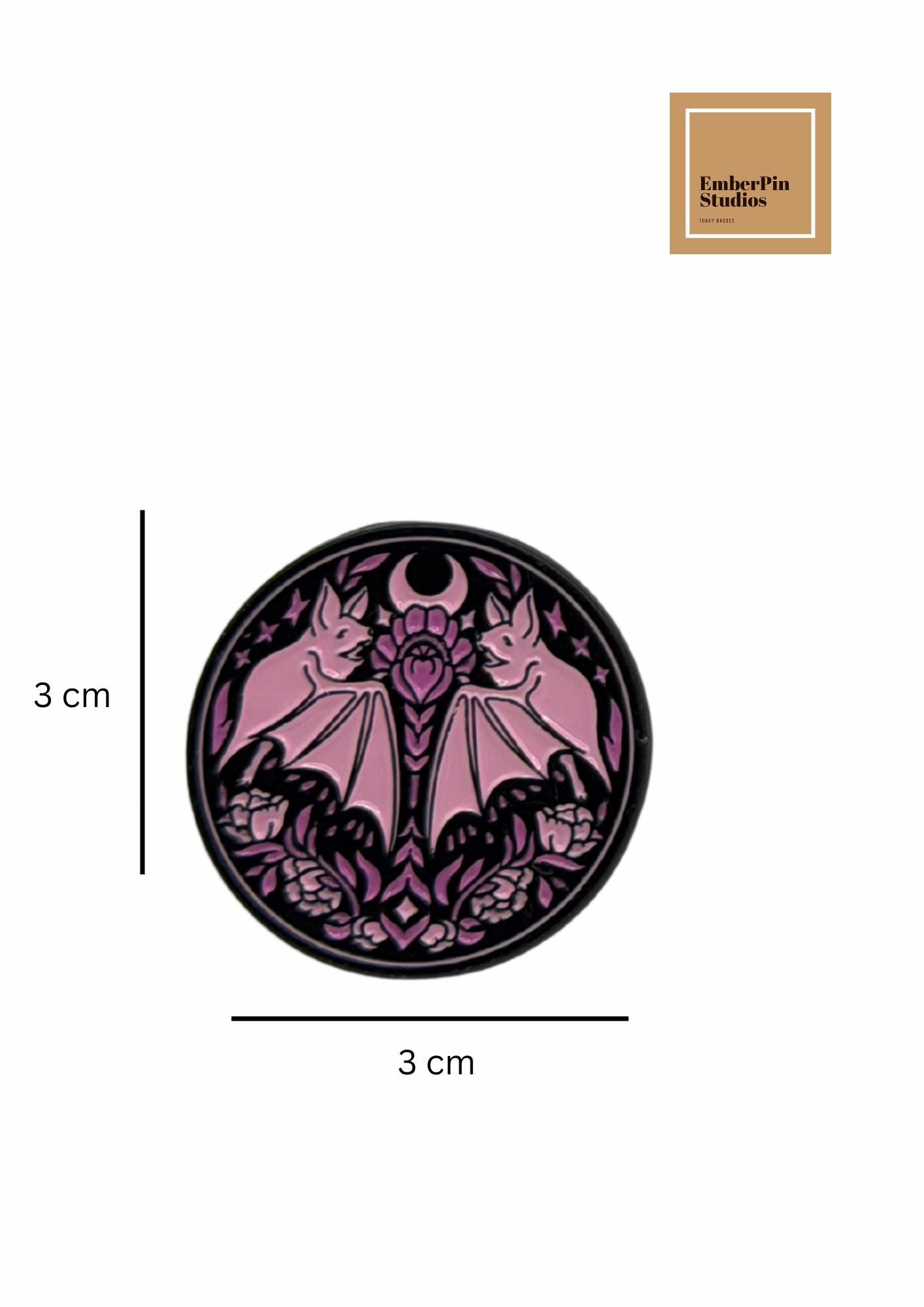 Witchy Gothic Cats Bats And Halloween Charm, Stained Glass Style Artwork Enchanted Decor Motifs Hard Enamel Lapel Pins